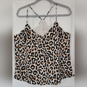 J. Crew lined dressy animal print tank size 14